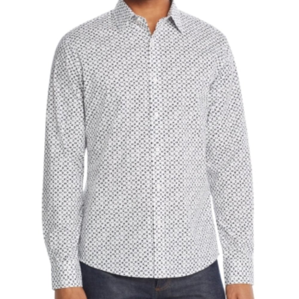 NWT Michael Kors Tile Print Slim Fit Shirt Size XL